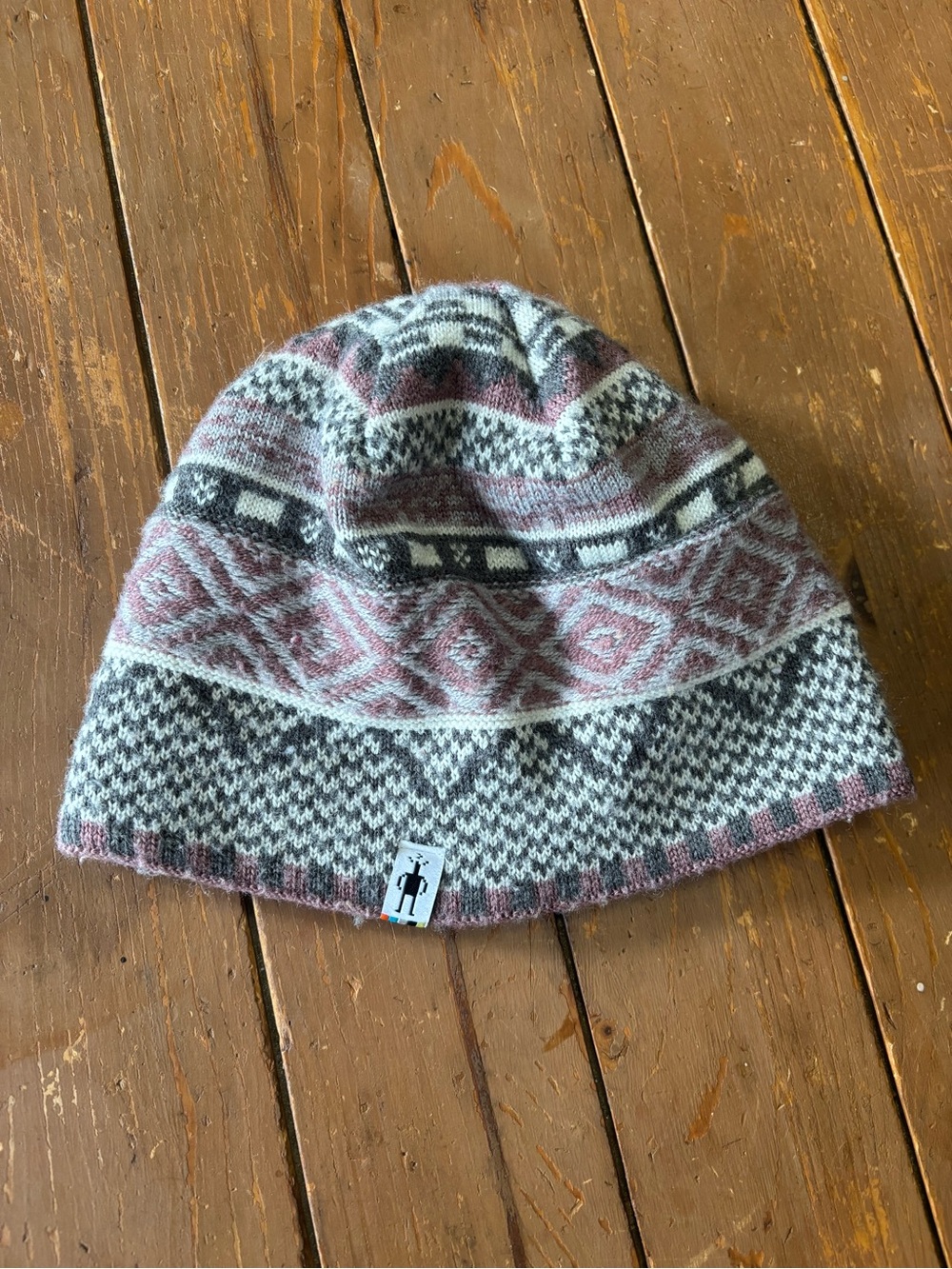 Smartwool Knit Beanie featuring a Multi-colored Geometric Fair Isle Pattern